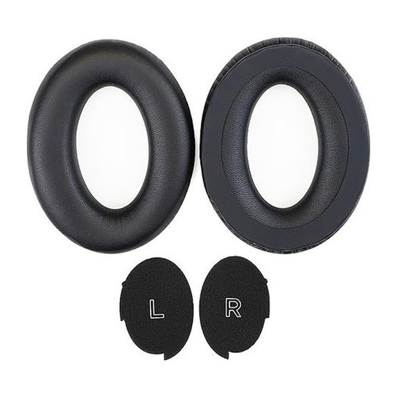 Cuscinetti auricolari di ricambio per Bose Aviation 30, Memory foam and PU leather, Black, 1 paio