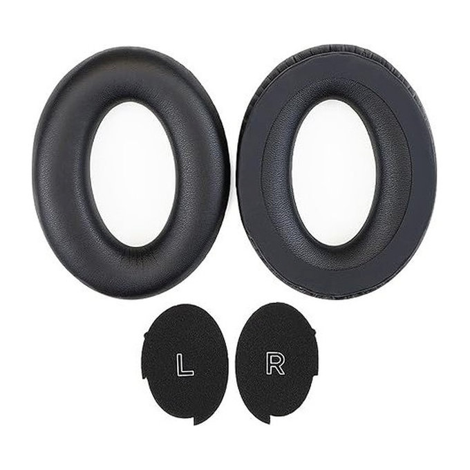 Cuscinetti auricolari di ricambio per Bose Aviation 30, Memory foam and PU leather, Black, 1 paio