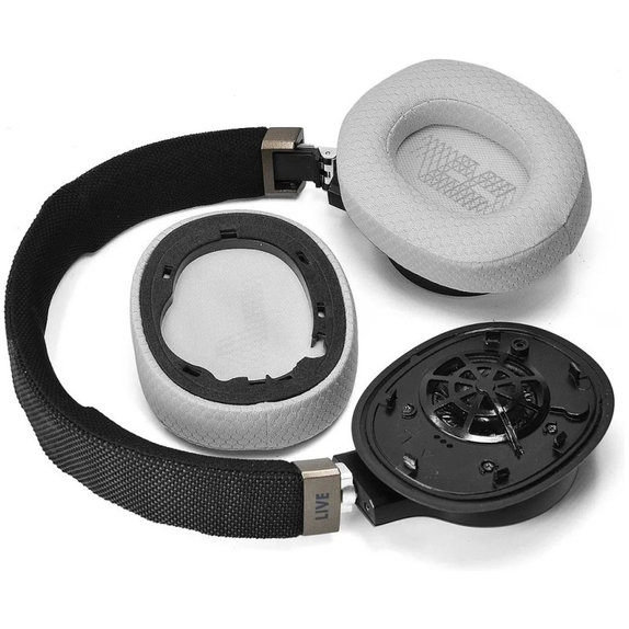 Cuscinetti auricolari di ricambio per JBL Live 650BTNC, 660NC, E65BTNC, Duet NC, Memory foam and Textile, Grey, 1 paio