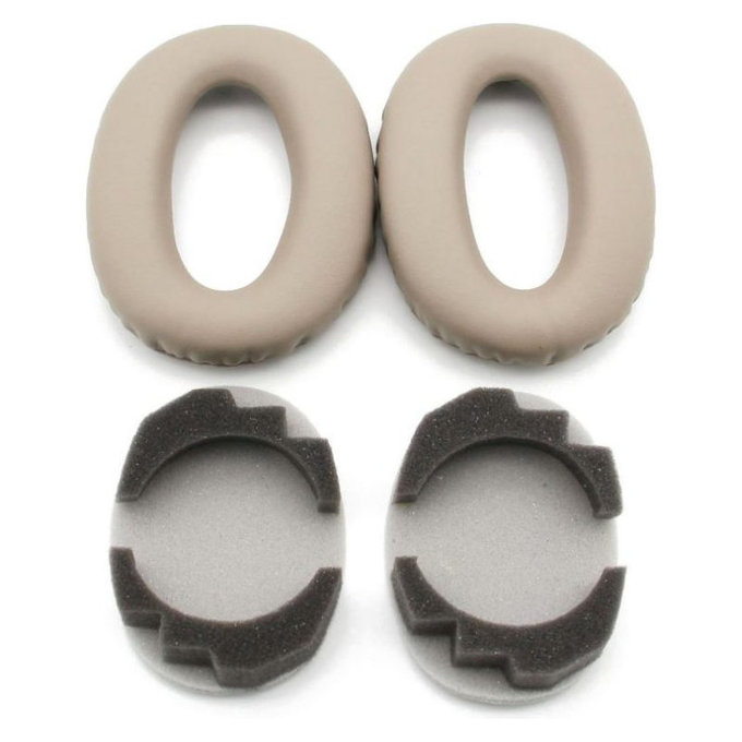Cuscinetti auricolari di ricambio per Sony WH-1000XM3, Memory foam and PU leather, Beige, 1 paio