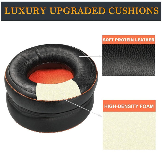 Cuscinetti auricolari di ricambio per Steelseriess Siberia 800, 840, 9H, Memory foam and Textile, Black, 1 paio