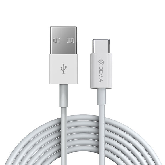 Cavo USB / USB-C Smart, 2.1A, 2m, White, Devia