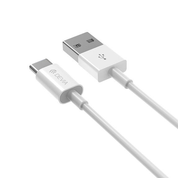 Cavo USB / USB-C Smart, 2.1A, 2m, White, Devia