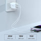 Adattatore di ricarica Smart USB-C e USB-A, PD 20W, White, Devia