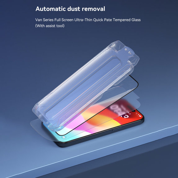 Vetro temperato FullCover con applicatore per iPhone 15 Pro Max, Devia