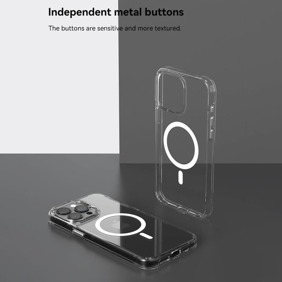 Custodia Elemental con MagSafe per iPhone 15, Transparent, Devia