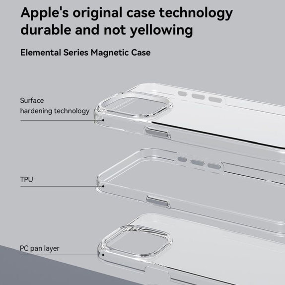 Custodia Elemental con MagSafe per iPhone 15, Transparent, Devia