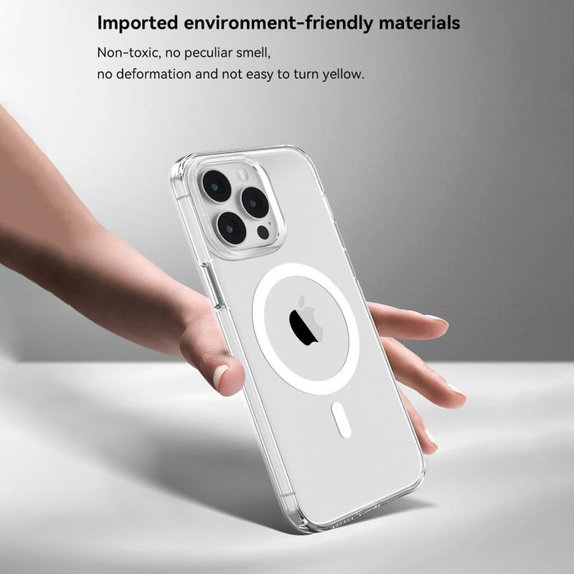 Custodia Elemental con MagSafe per iPhone 15 Pro Max, Transparent, Devia