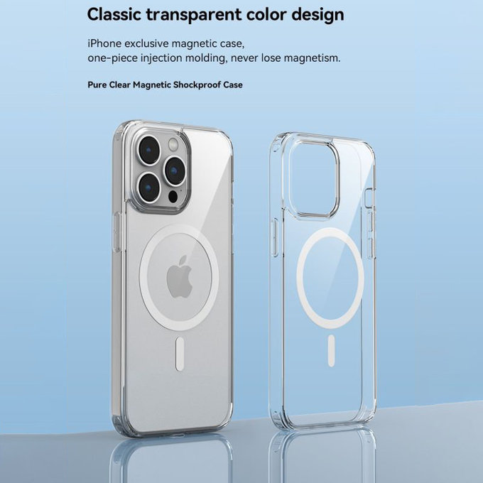 Custodia Clear con MagSafe per iPhone 15 Plus, Transparent, Devia