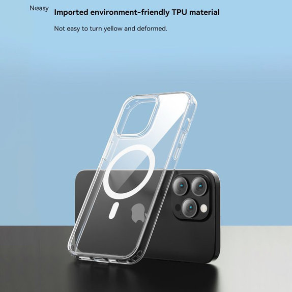 Custodia Clear con MagSafe per iPhone 15 Plus, Transparent, Devia