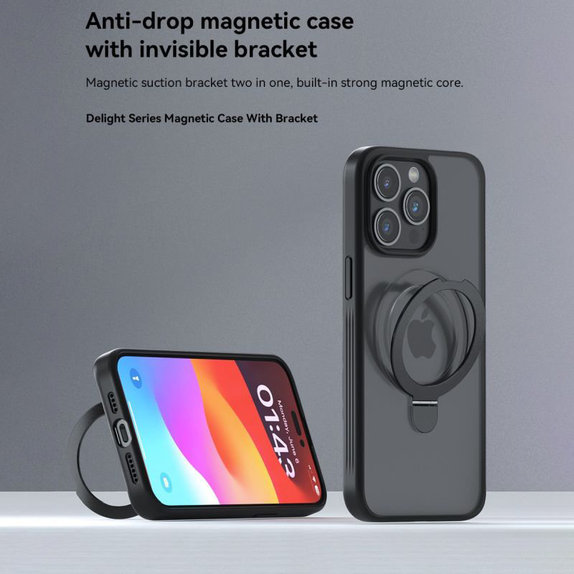 Custodia Delight con MagSafe per iPhone 15 Pro Max, Black, Devia
