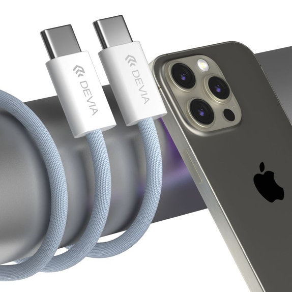 Cavo USB-C / USB-C Smart, PD 60W, 1m, White, Devia