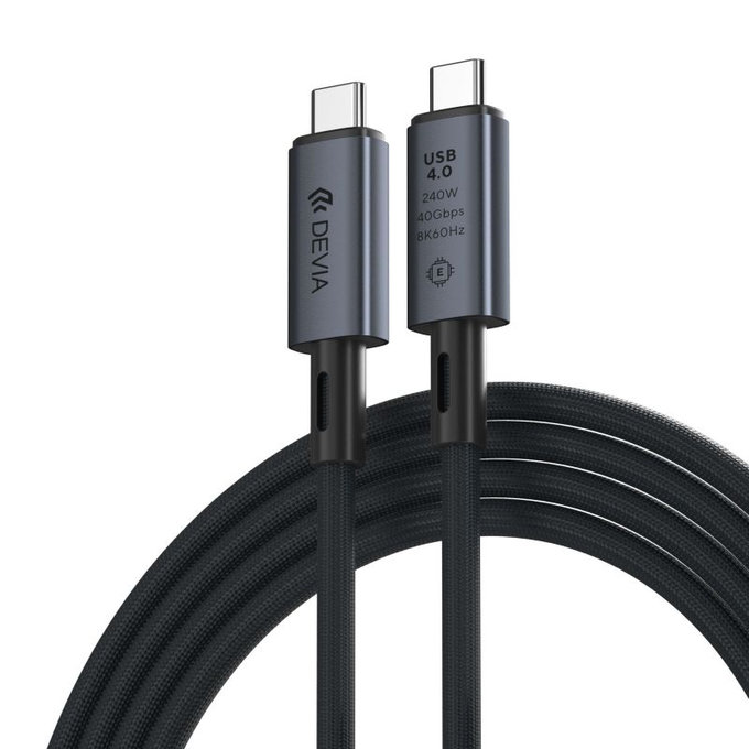 Cavo USB-C / USB-C Extreme Speed, 240W, 8K 60Hz, 1m, Black, Devia