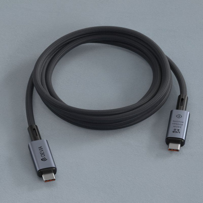 Cavo USB-C / USB-C Extreme Speed, 240W, 8K 60Hz, 1m, Black, Devia