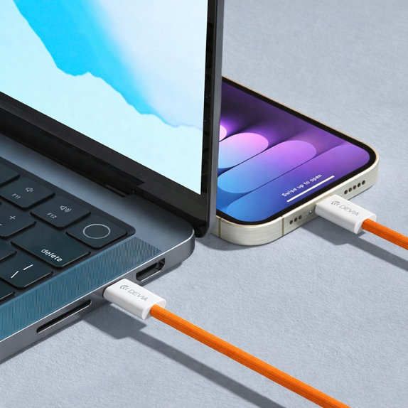 Cavo USB-C / USB-C Smart, PD 60W, 1m, Orange, Devia