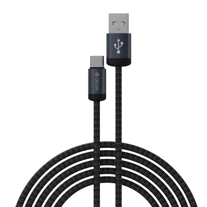 Cavo USB / USB-C Gracious, 2.1A, 2m, Black, Devia