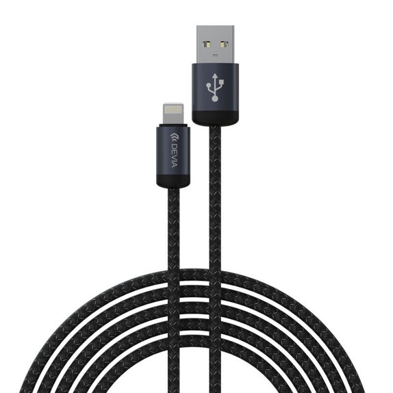 Cavo Lightning / USB Gracious, 2.4A, 2m, Black, Devia
