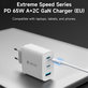 Adattatore di ricarica Extreme Speed, 2x USB-C e USB-A, PD 65W, White, Devia