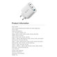 Adattatore di ricarica Extreme Speed, 2x USB-C e USB-A, PD 65W, White, Devia