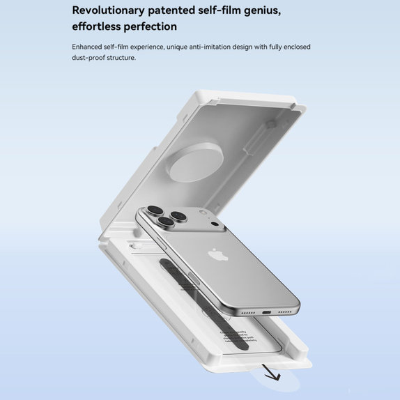 Vetro temperato FullCover con applicatore per iPhone 17, Devia
