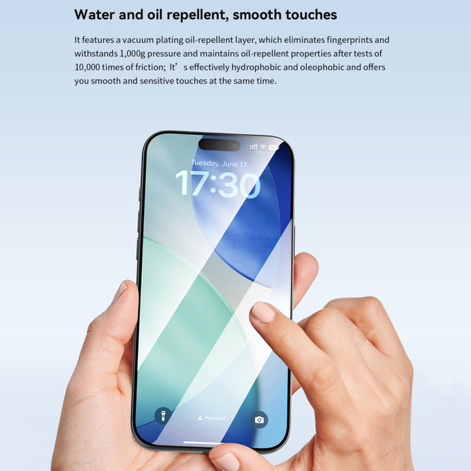 Vetro temperato FullCover con applicatore per iPhone 17, Devia