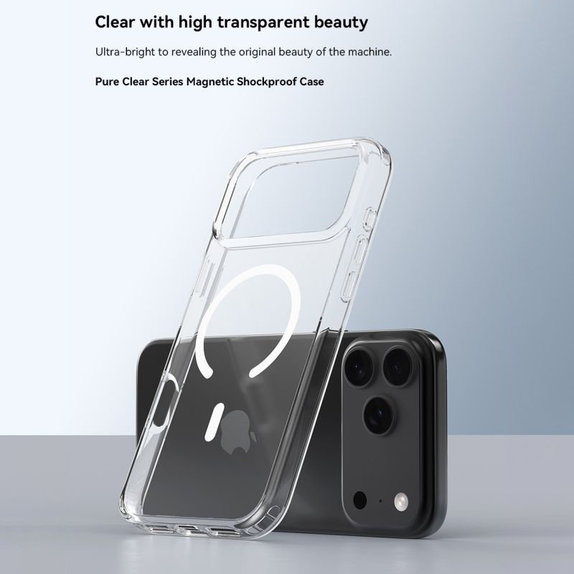 Custodia Clear con MagSafe per iPhone 17, Transparent, Devia