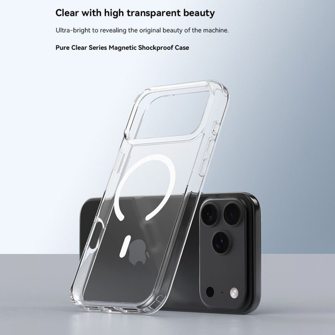Custodia Clear con MagSafe per iPhone 17 Pro, Transparent, Devia