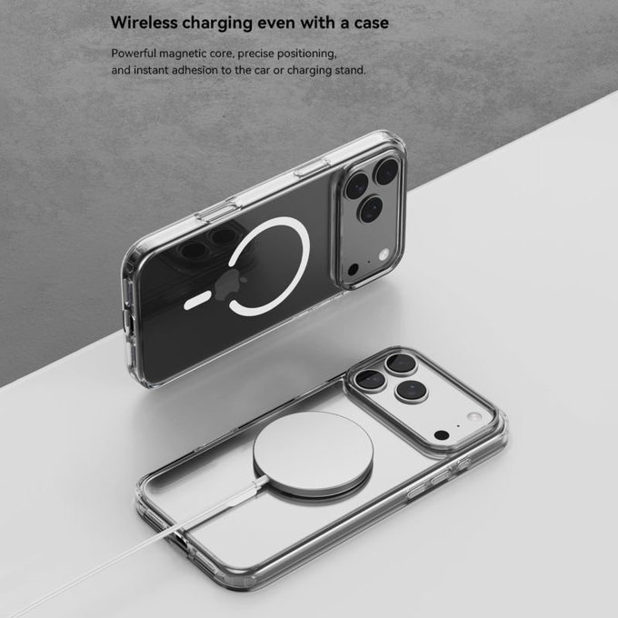 Custodia Clear con MagSafe per iPhone 17 Pro, Transparent, Devia
