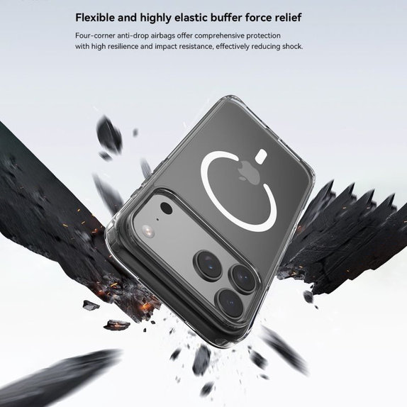 Custodia Clear con MagSafe per iPhone 17 Pro Max, Transparent, Devia