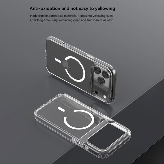 Custodia Clear con MagSafe per iPhone 17 Pro Max, Transparent, Devia
