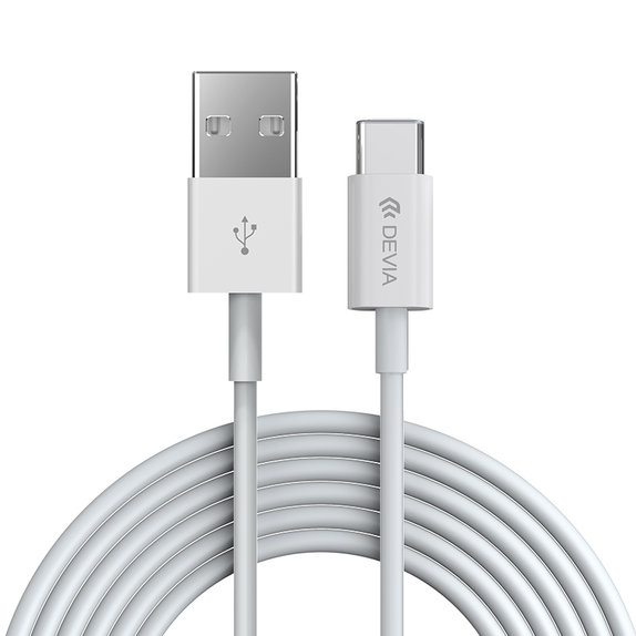 Cavo USB / USB-C Smart, 2.1A, 1m, White, Devia