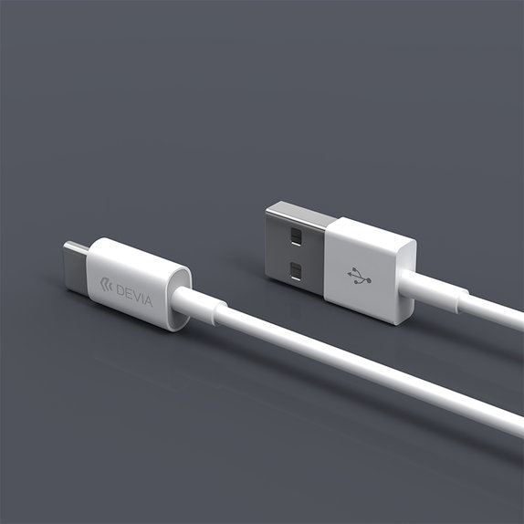 Cavo USB / USB-C Smart, 2.1A, 1m, White, Devia