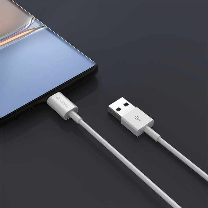 Cavo USB / USB-C Smart, 2.1A, 1m, White, Devia