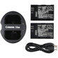 Batteria per Canon EOS 5D Mark II, EOS 7D, 2000mAh, Li-Ion, 7.4V, LP-E6, 2pz con caricabatterie, HQ