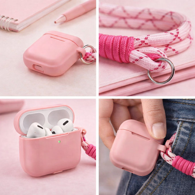 Custodia in silicone per AirPods Pro, Pastel Pink