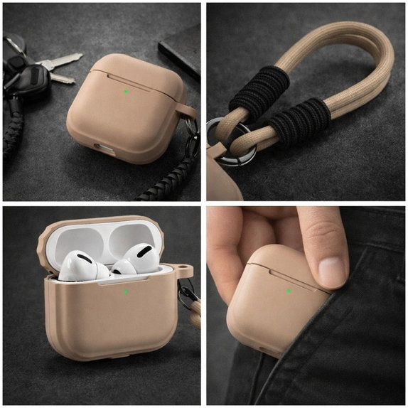 Custodia in silicone per AirPods Pro 2, Sand Beige