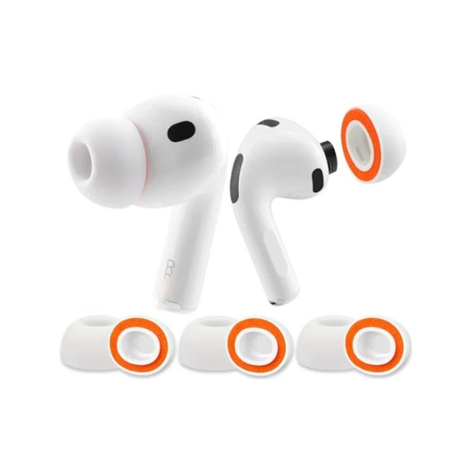 Gommini auricolari in silicone di ricambio per AirPods Pro 3, Memory Foam, Set (L, M, S), White