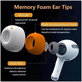 Gommini auricolari in silicone di ricambio per AirPods Pro 3, Memory Foam, M, White