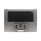 Top case con tastiera US e batteria per MacBook Pro 16", A2780 (2023), Space Gray, 661-32189, Genuine Apple
