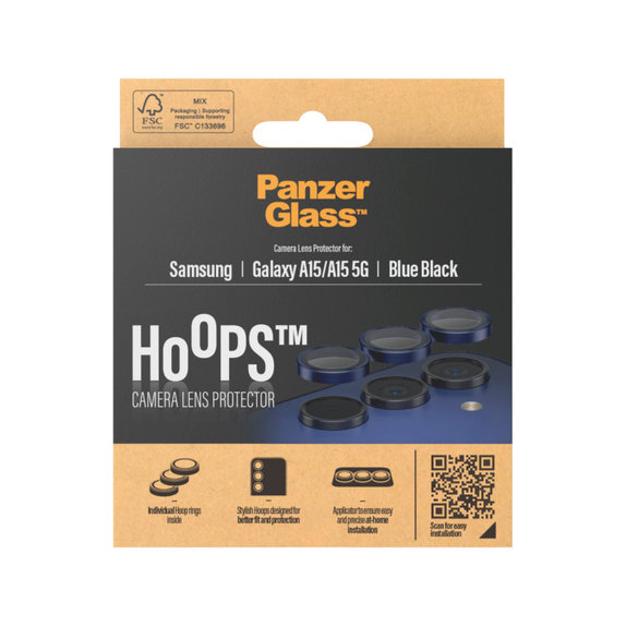 Protezione lente fotocamera Hoops per Samsung A15/A15 5G, Blu/Nero, PanzerGlass