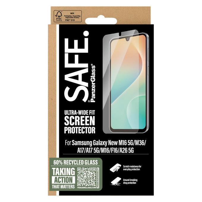 Vetro temperato UWF per Samsung Galaxy A17/A17 5G, Trasparente, SAFE by PanzerGlass