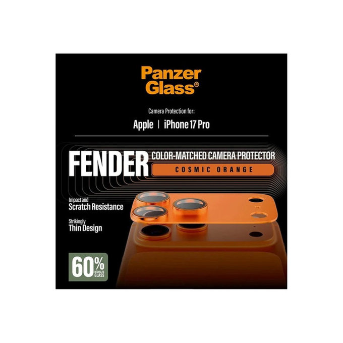 Protezione obiettivo Fender per iPhone 17 Pro, Arancione, PanzerGlass
