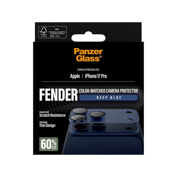Protezione obiettivo Fender per iPhone 17 Pro, Blu, PanzerGlass