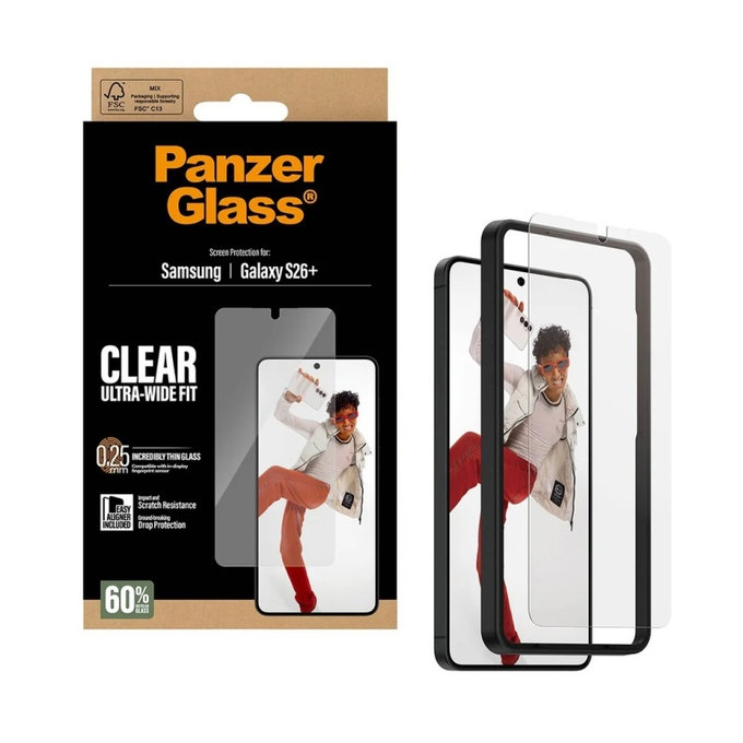 Vetro temperato UWF con applicatore per Samsung S26+, Clear, PanzerGlass