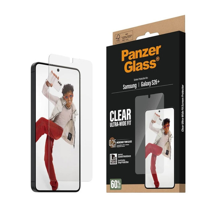 Vetro temperato UWF con applicatore per Samsung S26+, Clear, PanzerGlass
