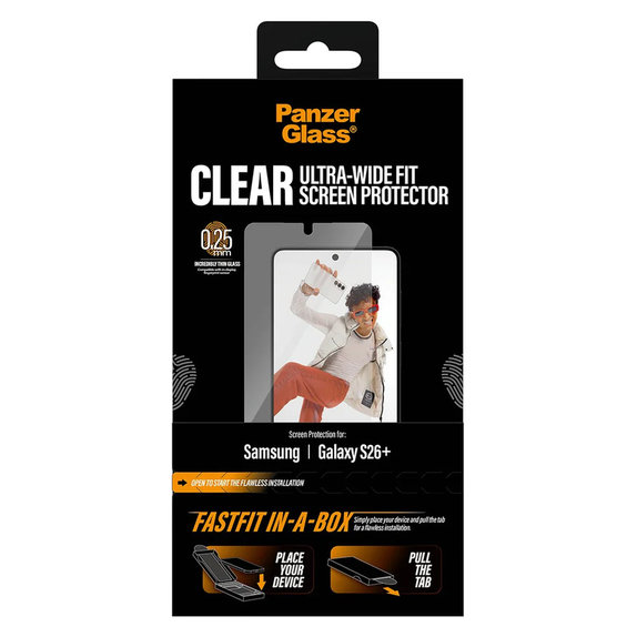 Vetro temperato UWF con FASTFIT In-A-Box per Samsung Galaxy S26+, Trasparente, PanzerGlass