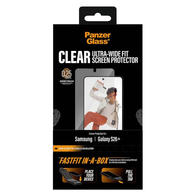 Vetro temperato UWF con FASTFIT In-A-Box per Samsung Galaxy S26+, Trasparente, PanzerGlass