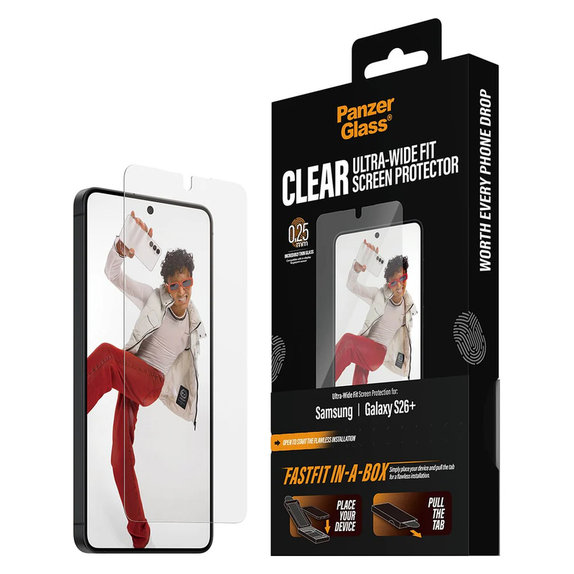 Vetro temperato UWF con FASTFIT In-A-Box per Samsung Galaxy S26+, Trasparente, PanzerGlass