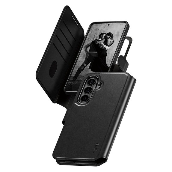 Custodia Tango Wallet Two-In-One con QI per Samsung Galaxy S26+, Nero, PanzerGlass