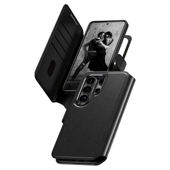 Custodia Wallet Tango Two-In-One con QI per Samsung S26 Ultra, Nero, CARE